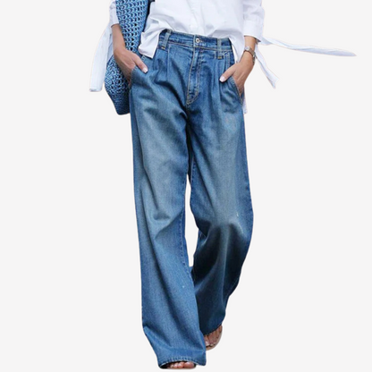 Relaxed Wide-Leg Denim Jeans for Women