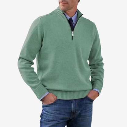 Casual Half Zip Knit Sweater for Men