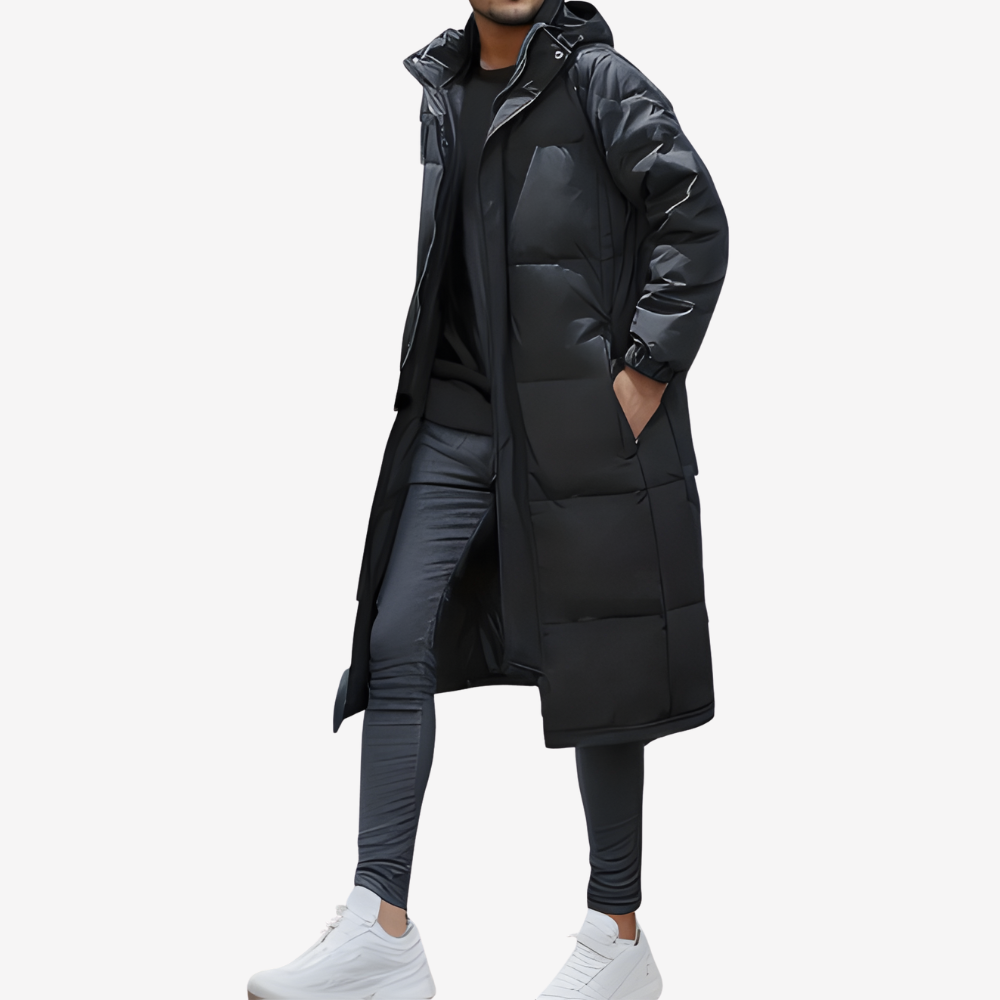 Warm Longline Puffer Coat for Men