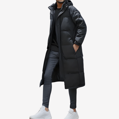 Warm Longline Puffer Coat for Men