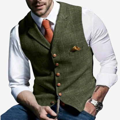 Classic Wool Blend Suit Vest for Men
