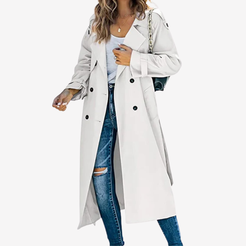 Stylish Double-Breasted Trench Coat for Women