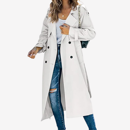 Stylish Double-Breasted Trench Coat for Women