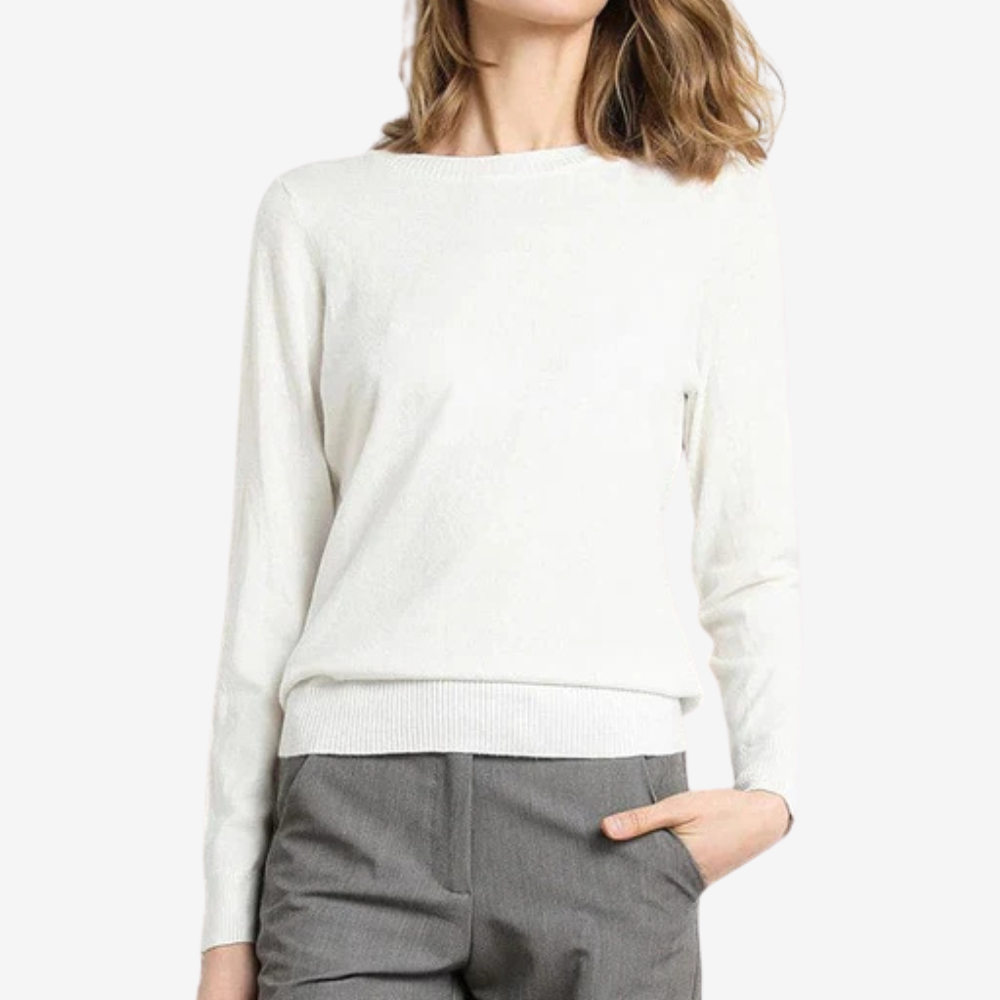Chic Crewneck Knit Sweater for Women