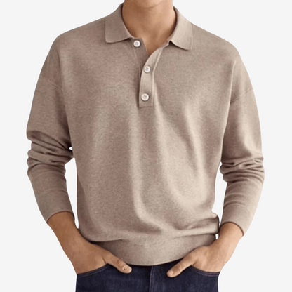 Trendy Long Sleeve Polo Shirt for Men