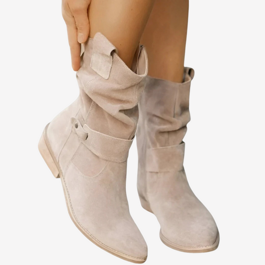 Suede Mid-Calf Slouch Boots for Women
