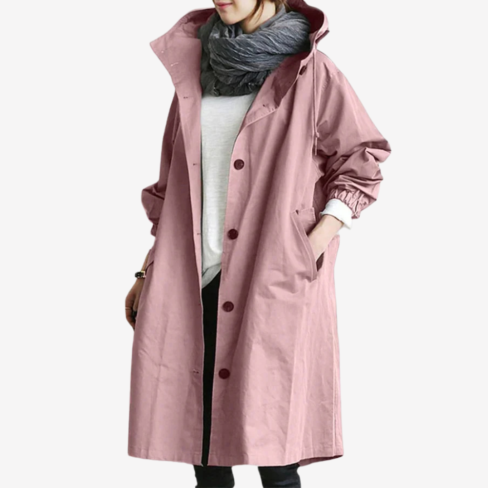 Lightweight Hooded Trench Coat for Women