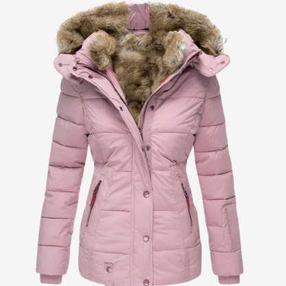 Warm Faux Fur Hooded Puffer Jacket for Women