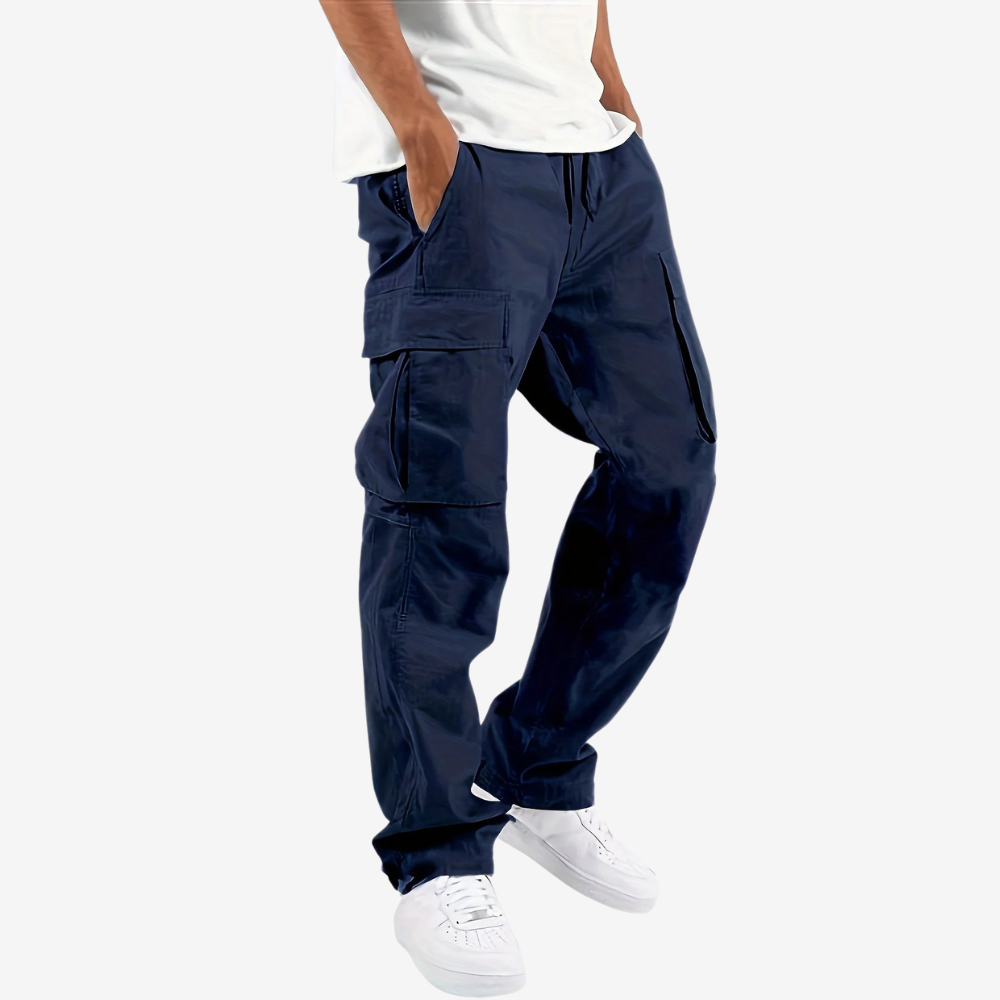 Casual Straight-Leg Cargo Pants for Men