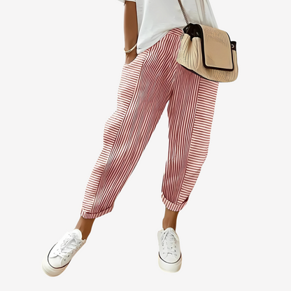 Relaxed Striped Casual Pants for Women