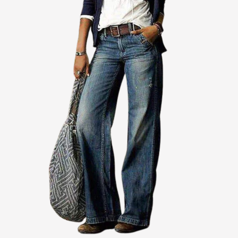 Trendy High Waist Wide-Leg Jeans for Women