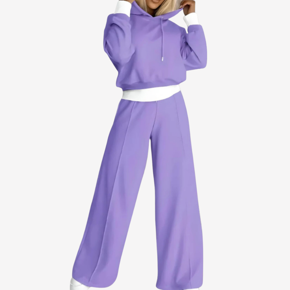 Cozy Wide-Leg Hoodie Pant Set for Women
