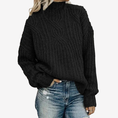 Cozy Chunky Knit Turtleneck Sweater for Women