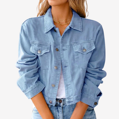 Trendy Cropped Denim Jacket for Women