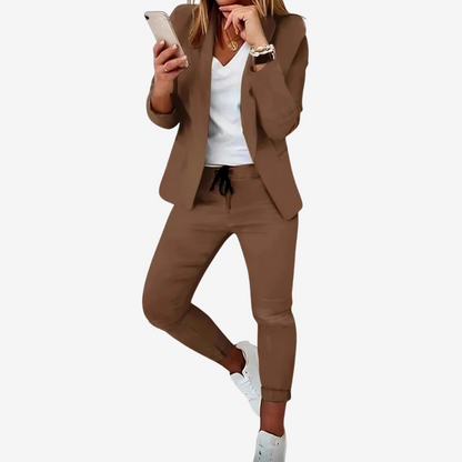 Trendy Blazer and Jogger Pant Set for Women