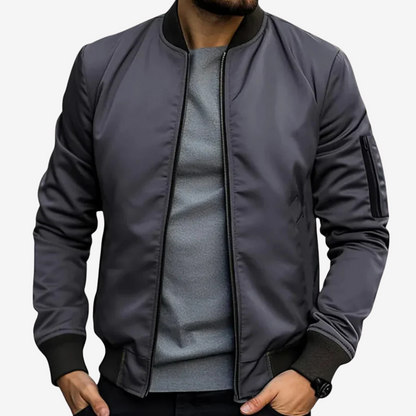 Sleek Satin Bomber Jacket for Men