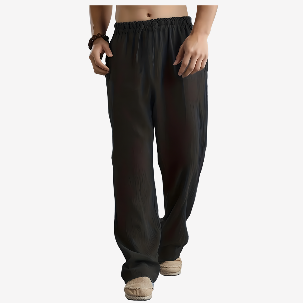 Casual Wide-Leg Elastic Waist Pants for Men