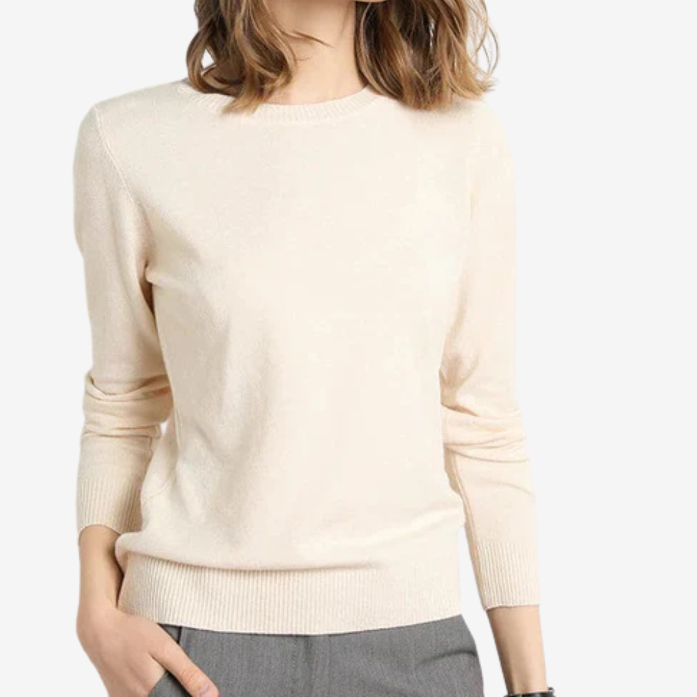Chic Crewneck Knit Sweater for Women
