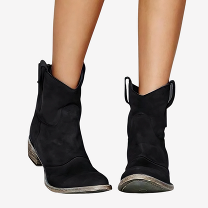Suede Western Ankle Boots for Women