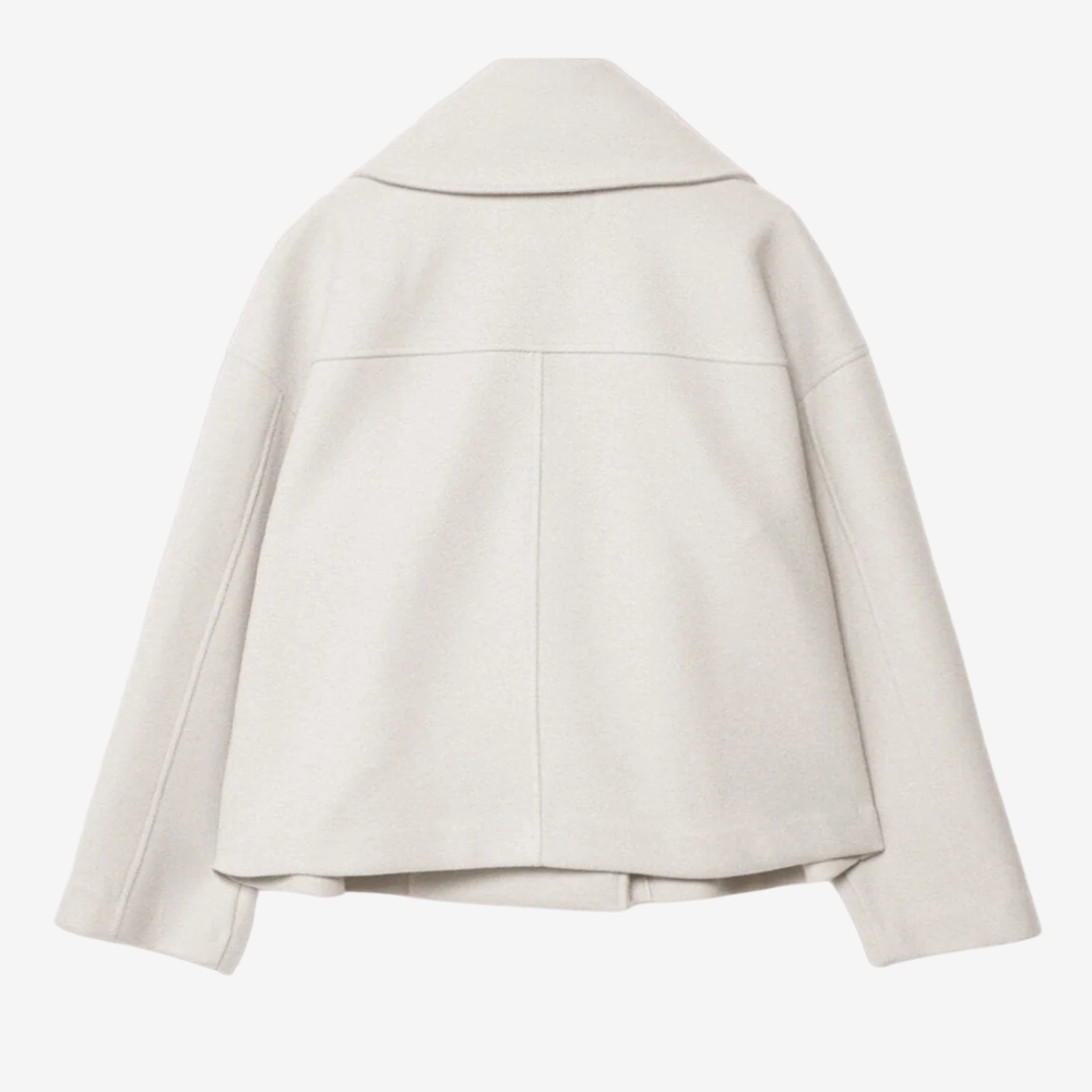 Chic Double-Breasted Cropped Wool Jacket for Women