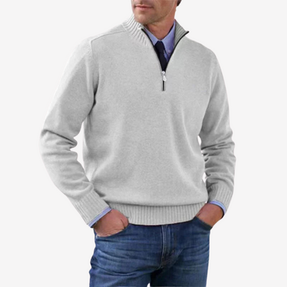 Casual Half Zip Knit Sweater for Men