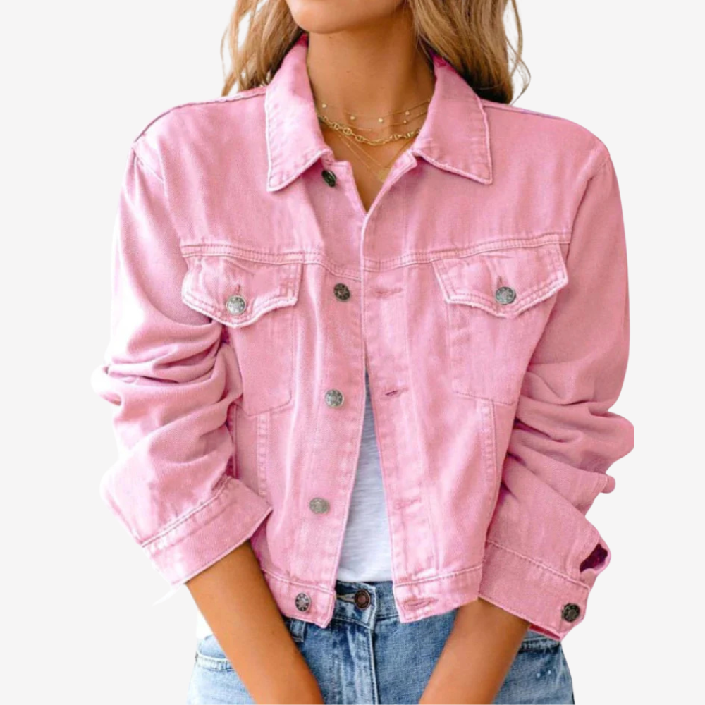 Trendy Cropped Denim Jacket for Women