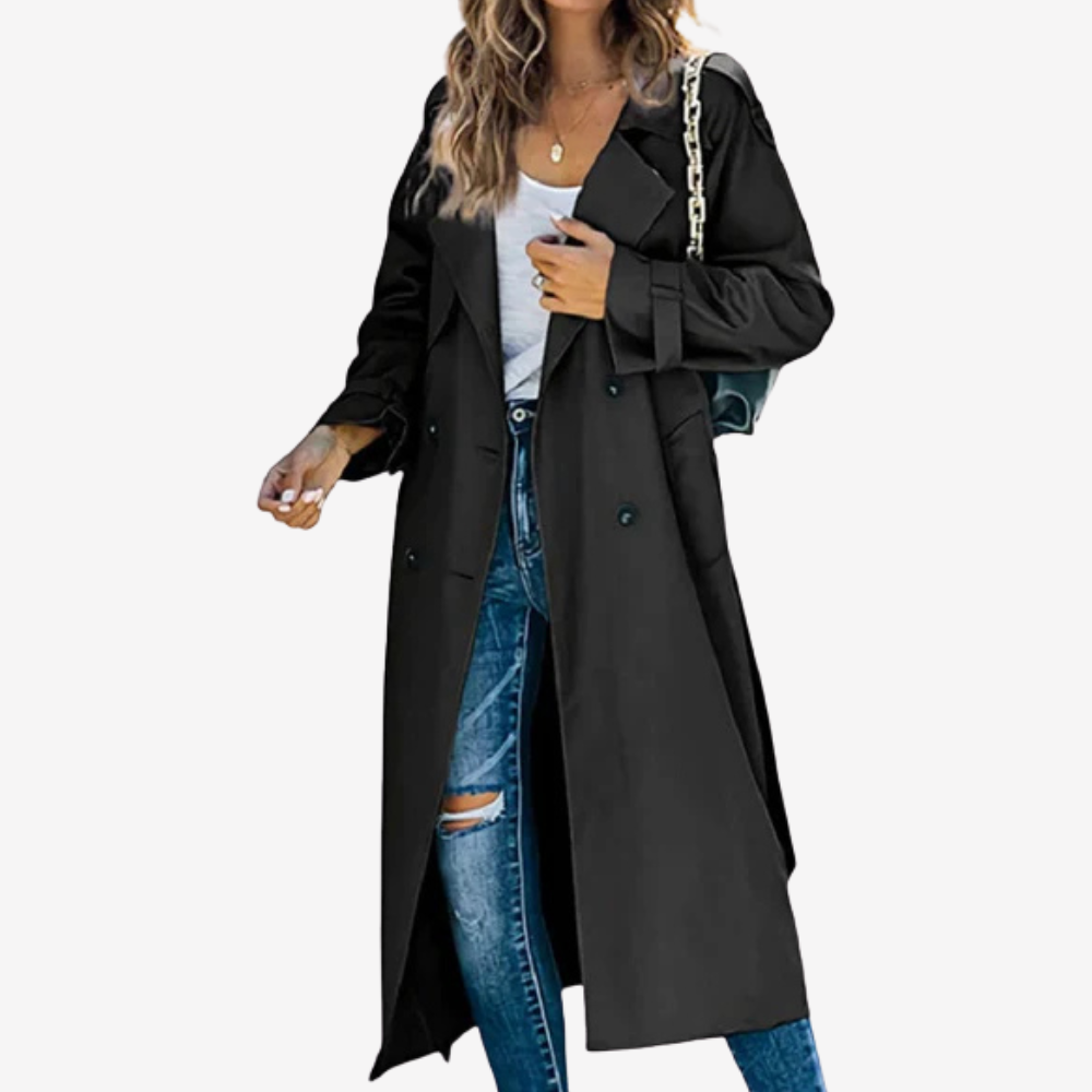 Stylish Double-Breasted Trench Coat for Women
