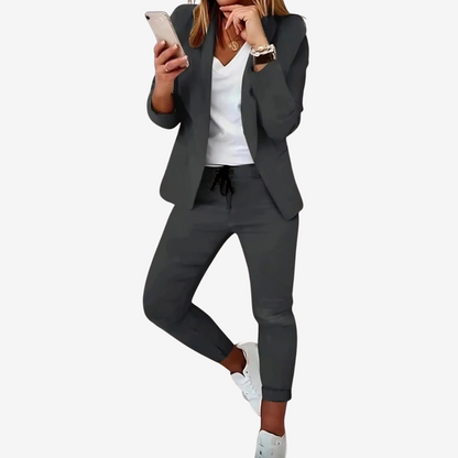 Trendy Blazer and Jogger Pant Set for Women