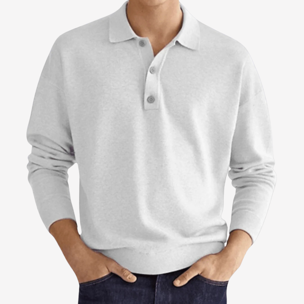 Trendy Long Sleeve Polo Shirt for Men