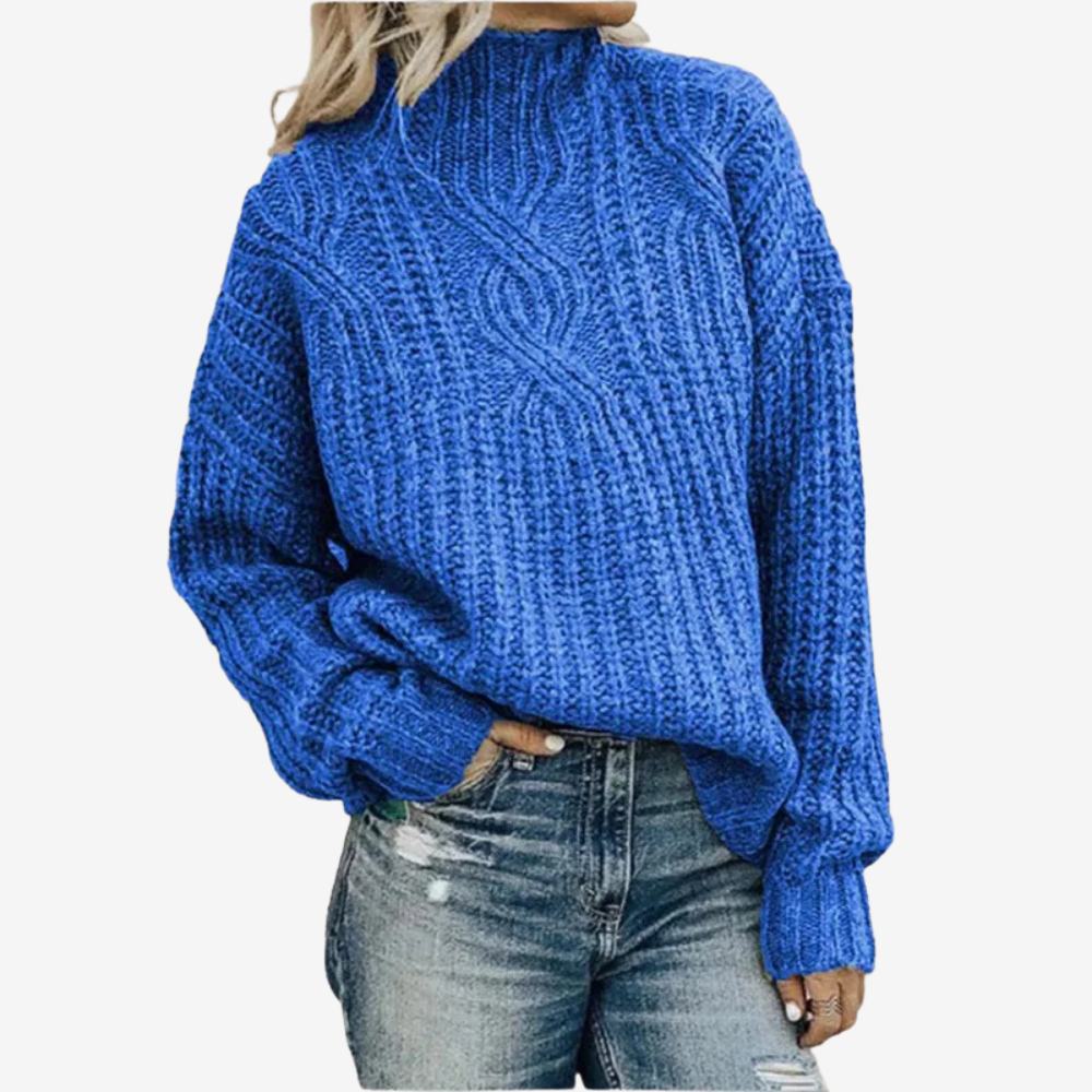 Cozy Chunky Knit Turtleneck Sweater for Women