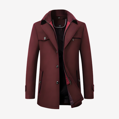 Slim Fit Wool Trench Coat for Men