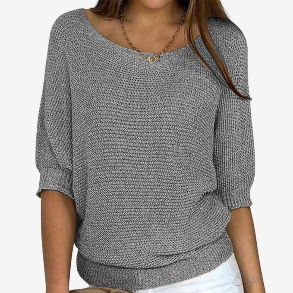 Chic Off-Shoulder Knit Sweater for Women
