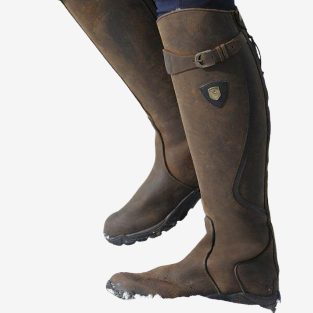 Vintage Suede Knee-High Riding Boots for Women