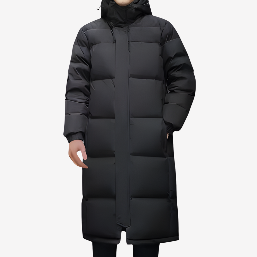 Warm Longline Puffer Coat for Men
