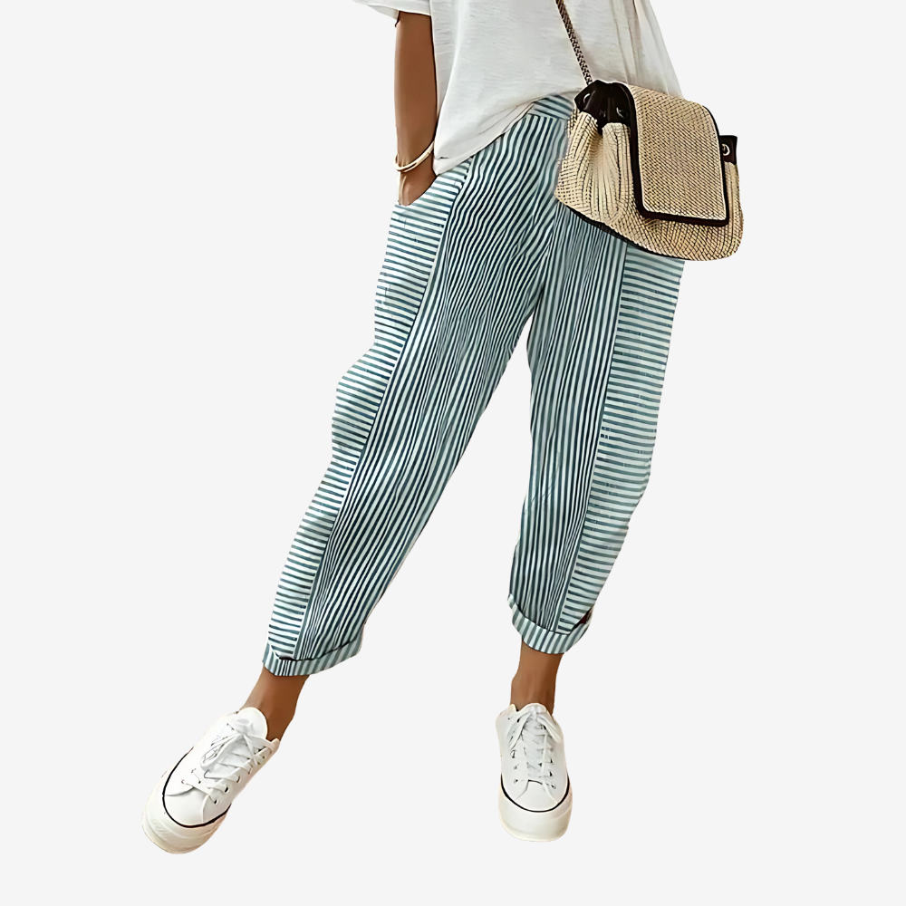 Relaxed Striped Casual Pants for Women