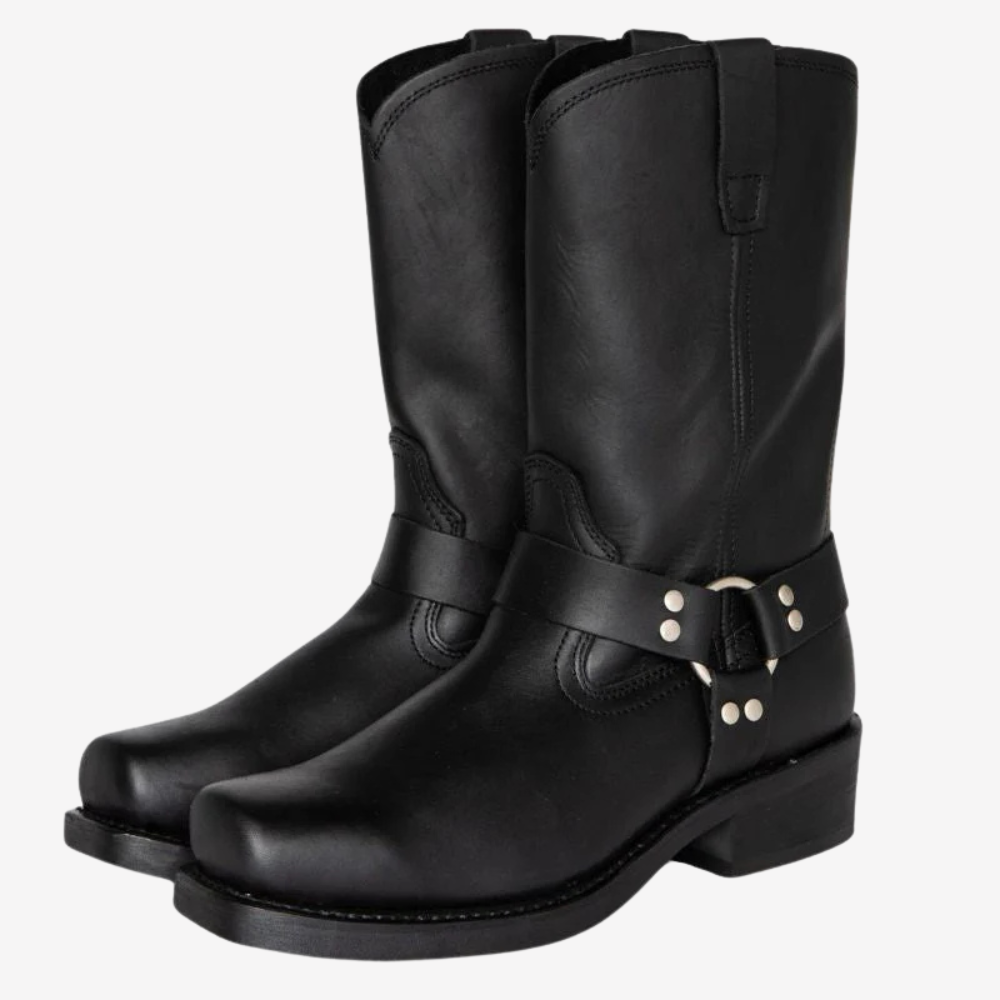 Rugged Leather Harness Boots for Men