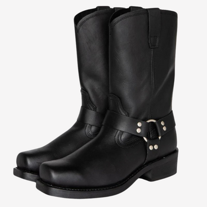 Rugged Leather Harness Boots for Men