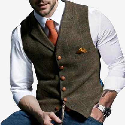 Classic Wool Blend Suit Vest for Men