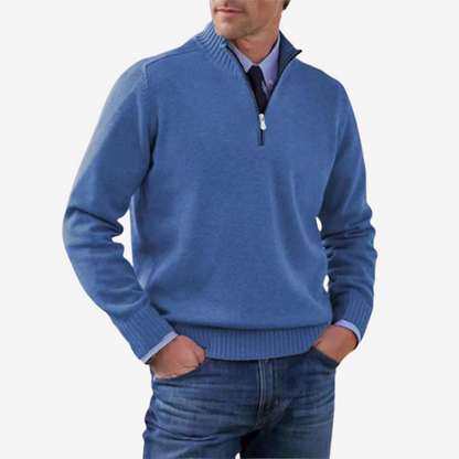 Casual Half Zip Knit Sweater for Men