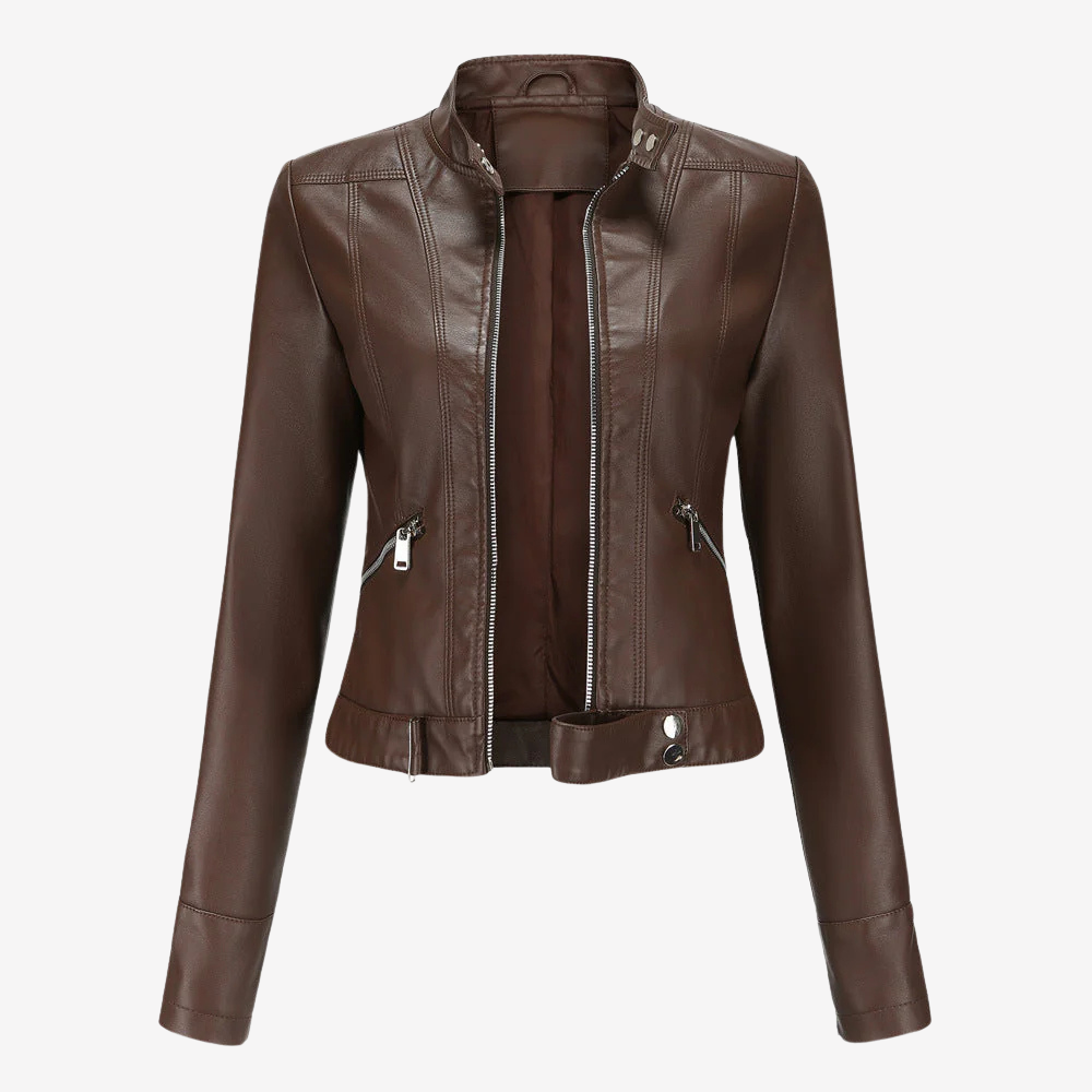 Chic Faux Leather Biker Jacket for Women