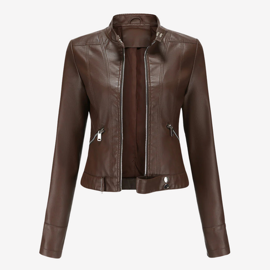 Chic Faux Leather Biker Jacket for Women