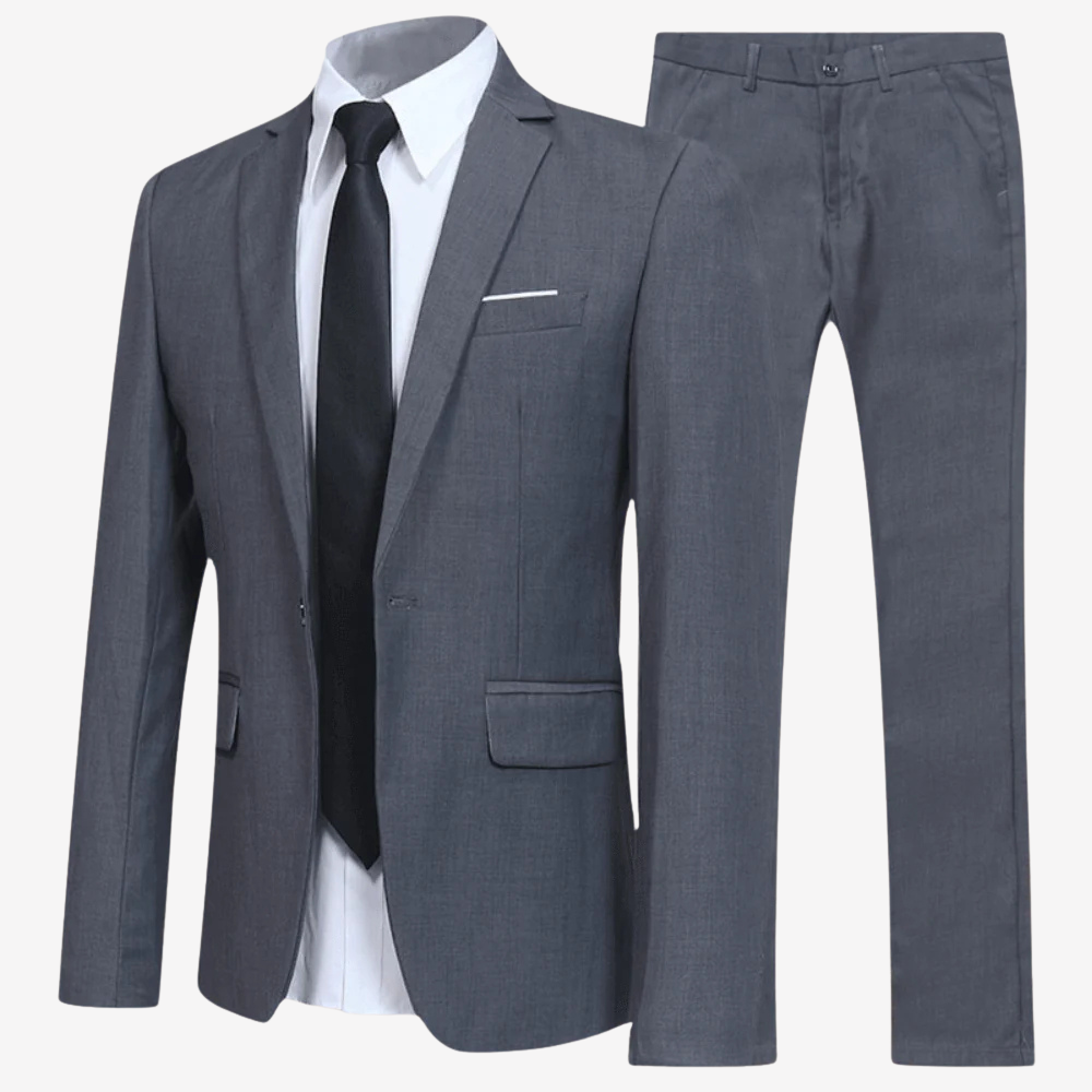 Slim Fit Business Suit Set for Men