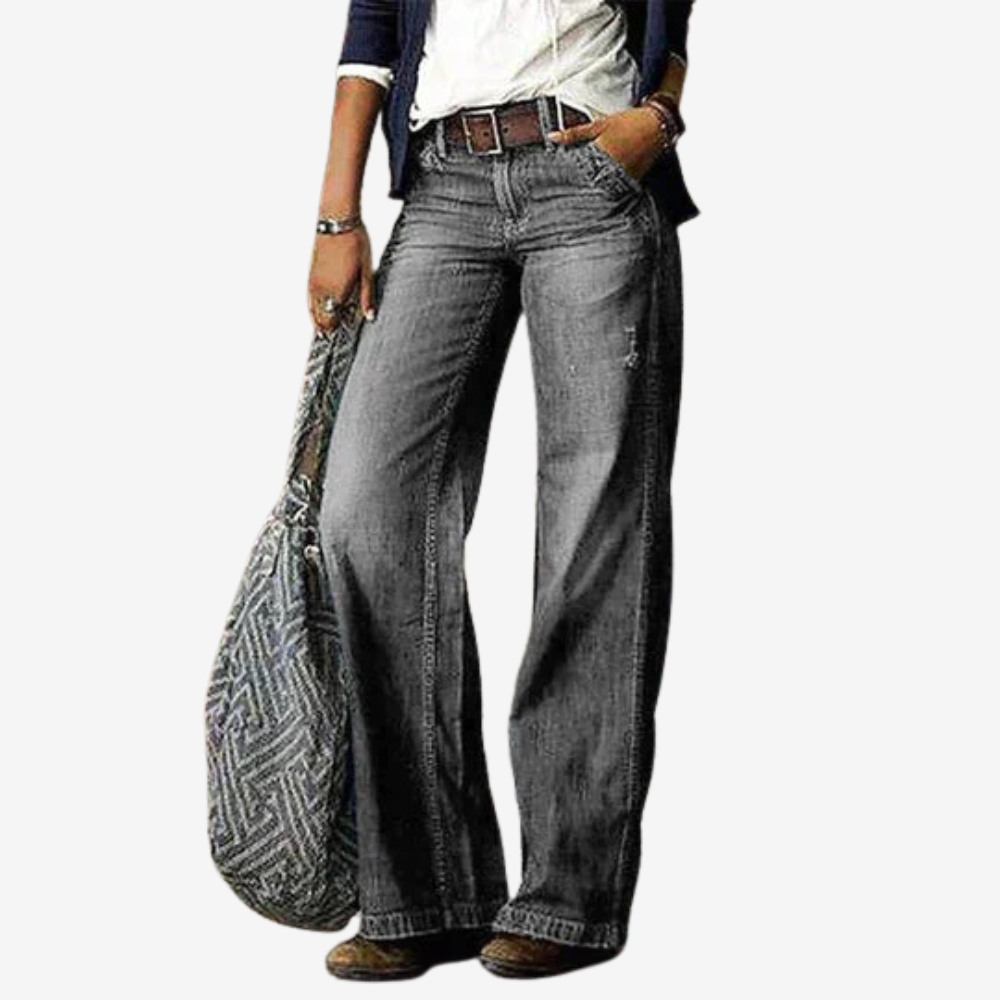 Trendy High Waist Wide-Leg Jeans for Women