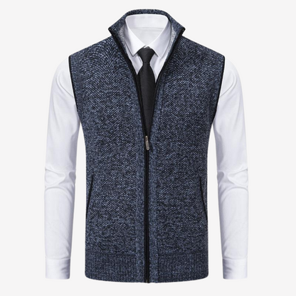 Wool Knit Zip Vest for Men