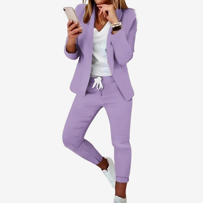 Trendy Blazer and Jogger Pant Set for Women
