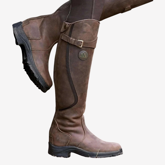 Vintage Suede Knee-High Riding Boots for Women