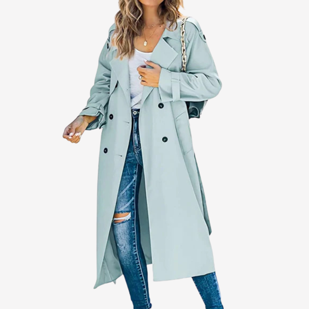Stylish Double-Breasted Trench Coat for Women