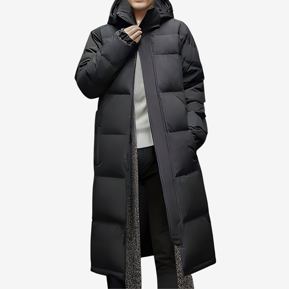 Warm Longline Puffer Coat for Men