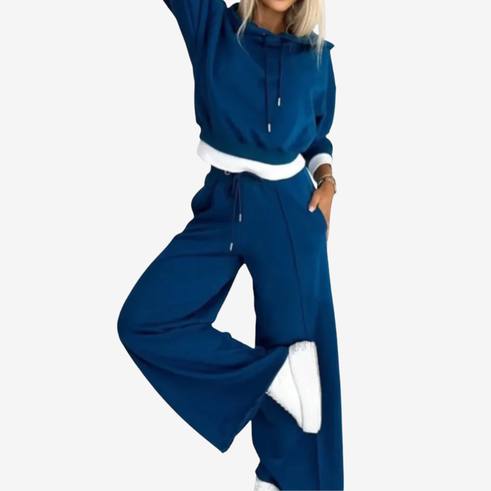 Cozy Wide-Leg Hoodie Pant Set for Women