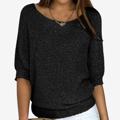 Chic Off-Shoulder Knit Sweater for Women